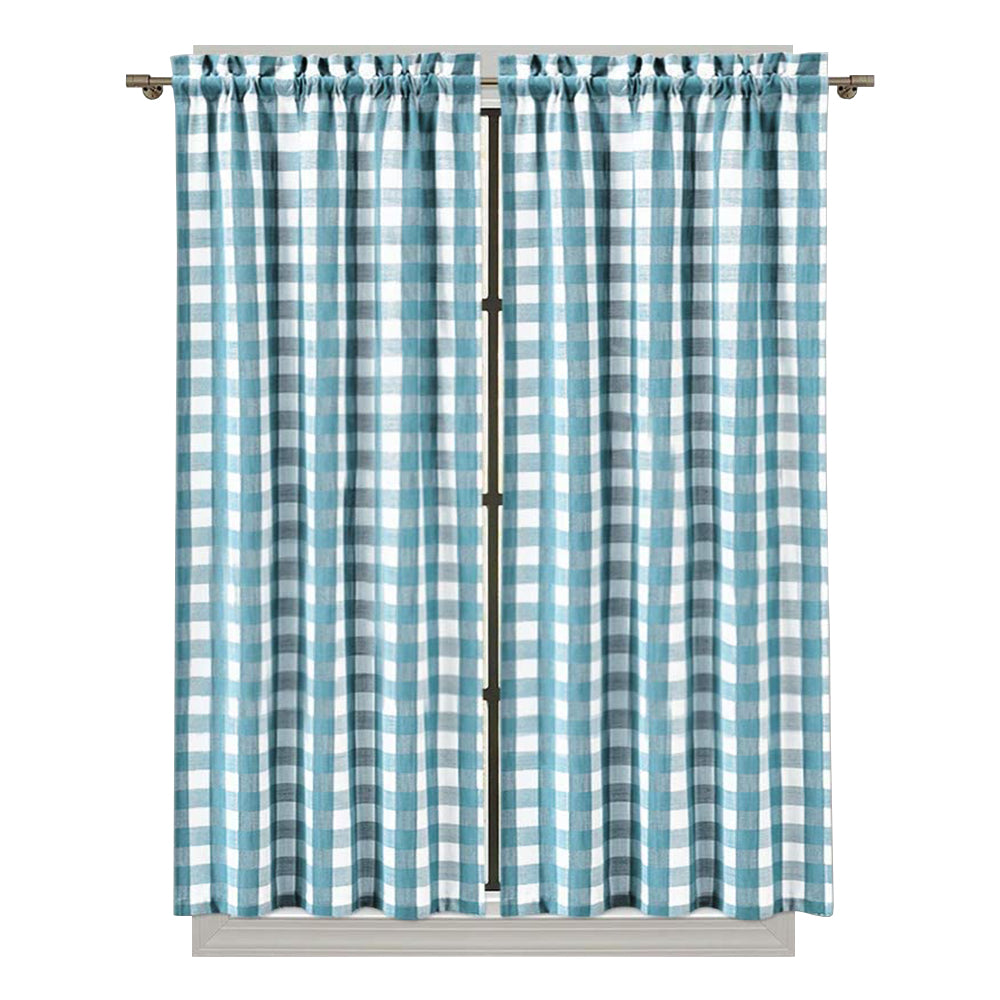 Buffalo Plaid Valance Curtains for Kitchen
